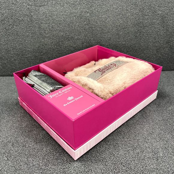 Juicy Couture Mini Tote Bag Faux fur Light Pink silver coin Purse Gift Set - Picture 5 of 8